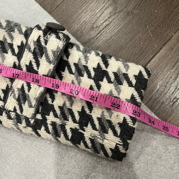 [M]Soia & Kyo Black and White Wool Blend Houndstooth Pea Coat - Picture 7 of 10